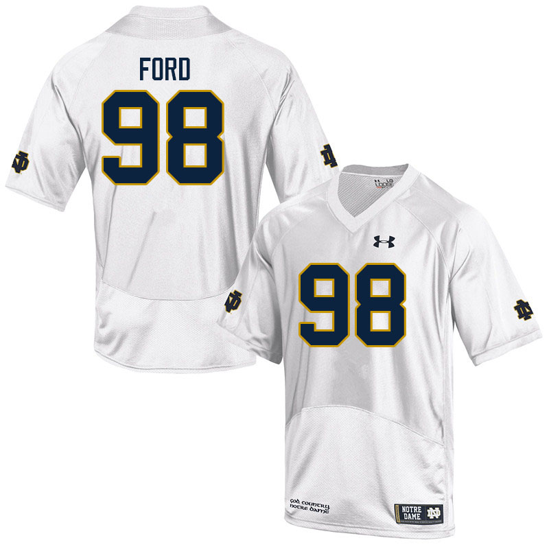 Men #98 Tyson Ford Notre Dame Fighting Irish College Football Jerseys Sale-White - Click Image to Close